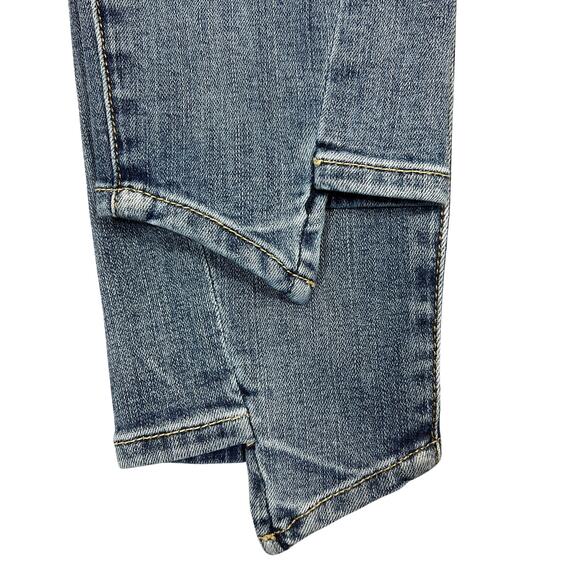 7 For All Mankind Ankle Skinny Jeans Size 26" Blue Asymmetric Hem Stretch Denim - Picture 6 of 12